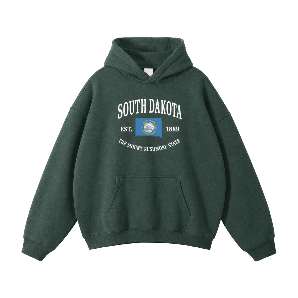 Collection 8 South Dakota Oversize Fleeced Hoodie - Eden Green front