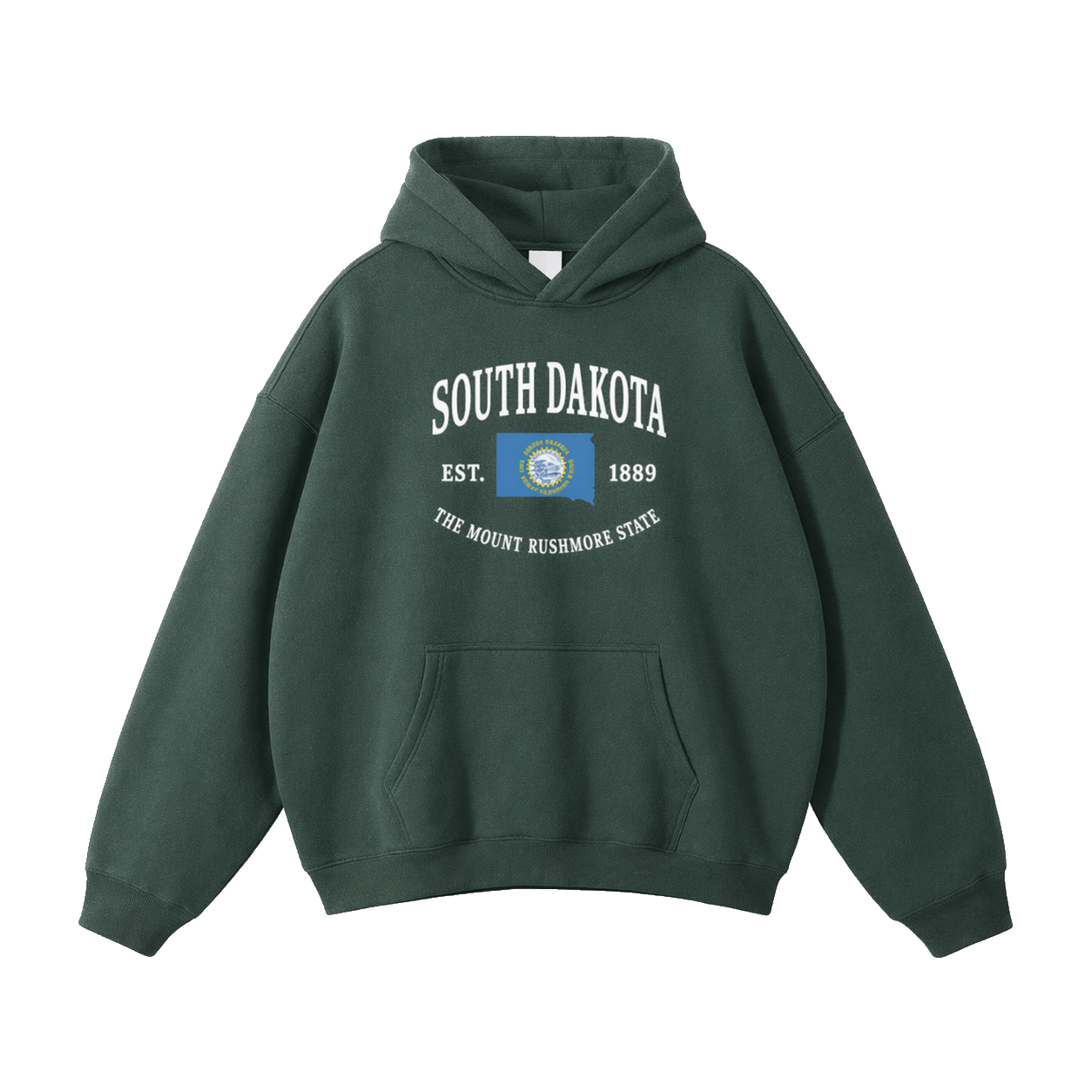 Collection 8 South Dakota Oversize Fleeced Hoodie - Eden Green front