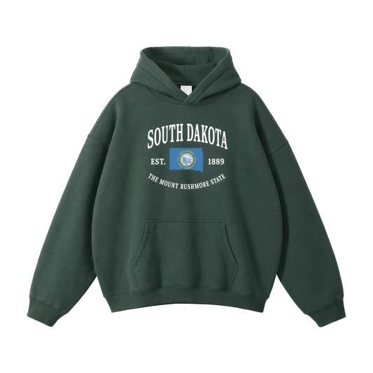 Collection 8 South Dakota Oversize Fleeced Hoodie - Eden Green front
