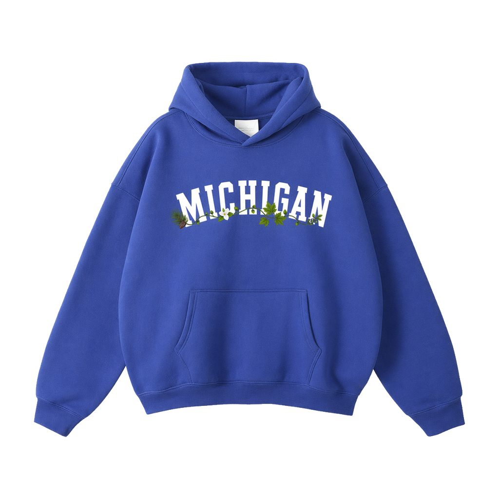 Collection 10 Michigan Oversize Fleeced Hoodie - Klein Blue front