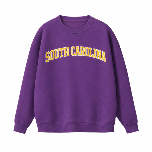 Collection 1 South Carolina Essential Heavyweight Crewneck Sweatshirt - Purple front