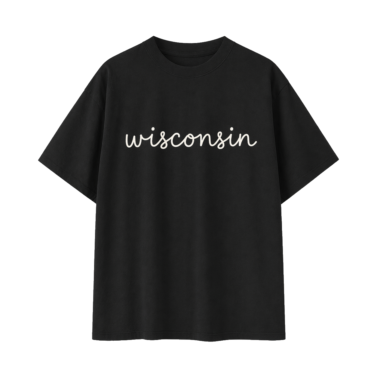 Collection 3 Wisconsin Essential Cotton T-Shirt - Black front