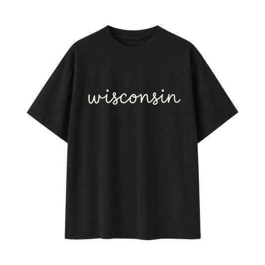 Collection 3 Wisconsin Essential Cotton T-Shirt - Black front