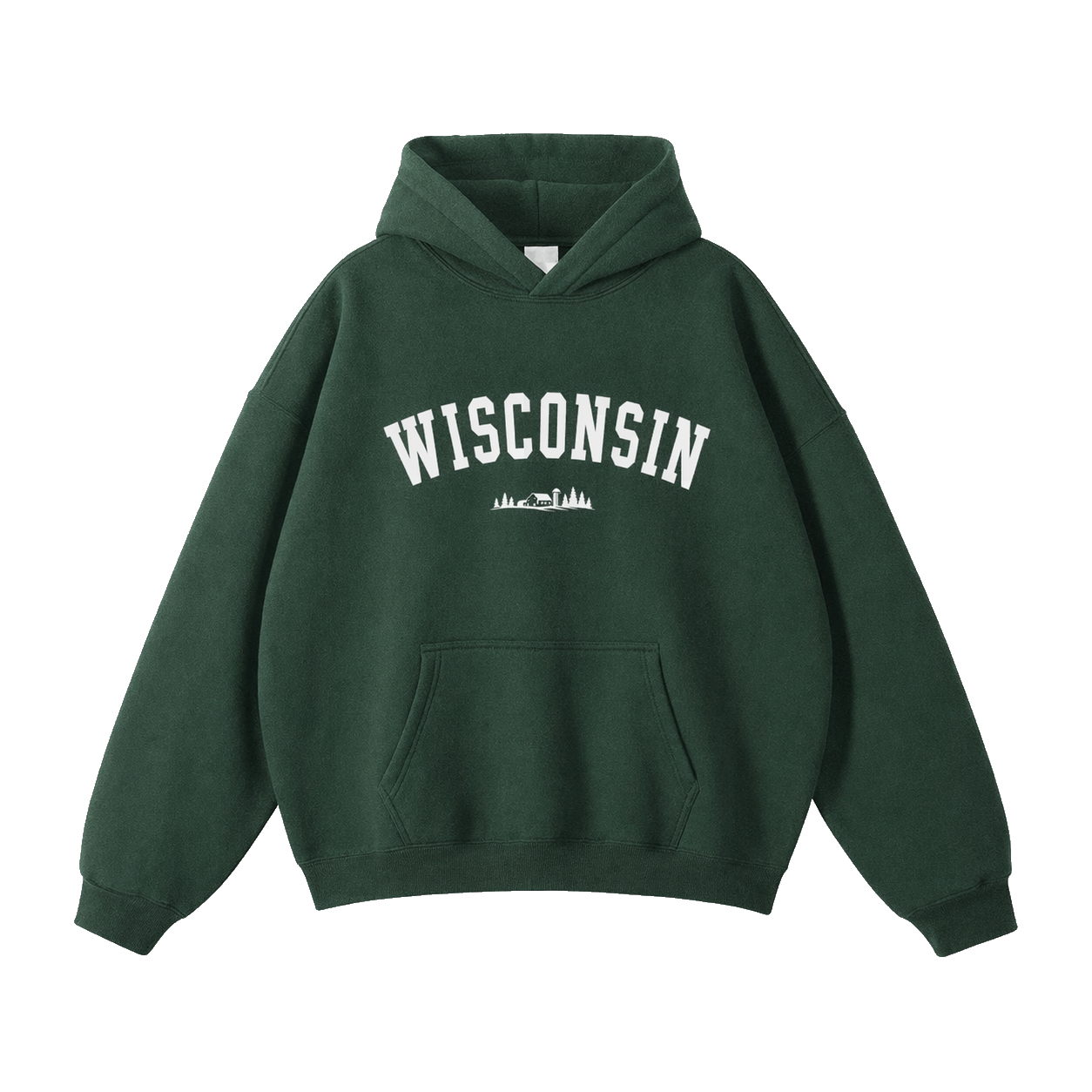 Collection 9 Wisconsin Oversize Fleeced Hoodie - Eden Green front