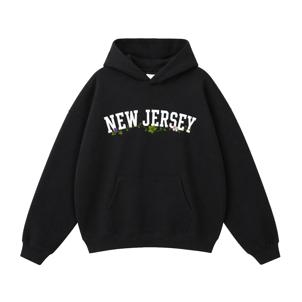 Collection 10 New Jersey Oversize Fleeced Hoodie - Black front