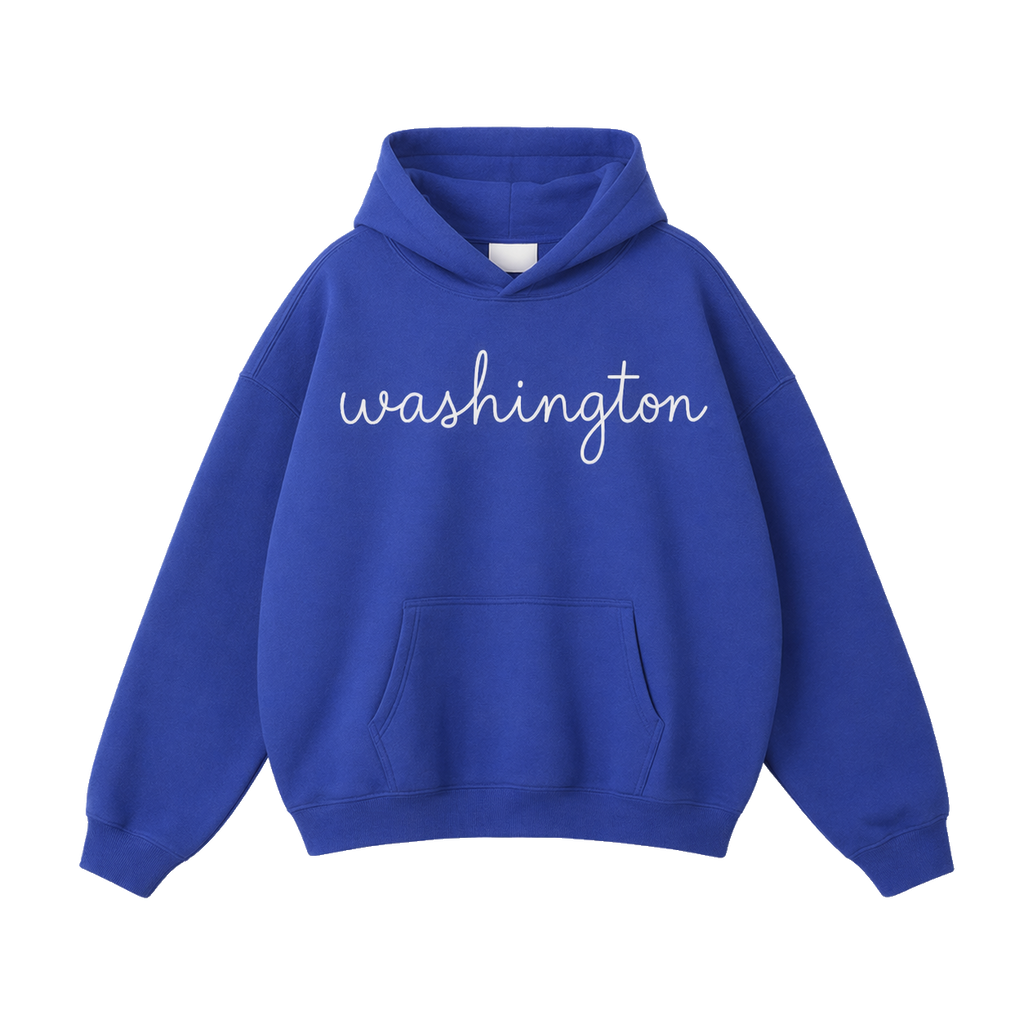 Collection 3 Washington Oversize Fleeced Hoodie - Klein Blue front