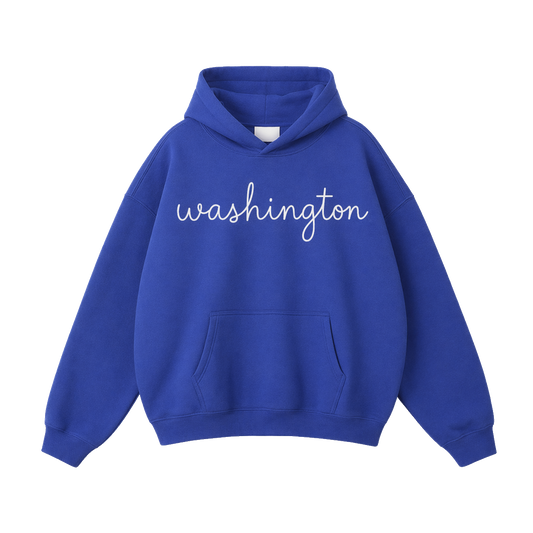 Collection 3 Washington Oversize Fleeced Hoodie - Klein Blue front