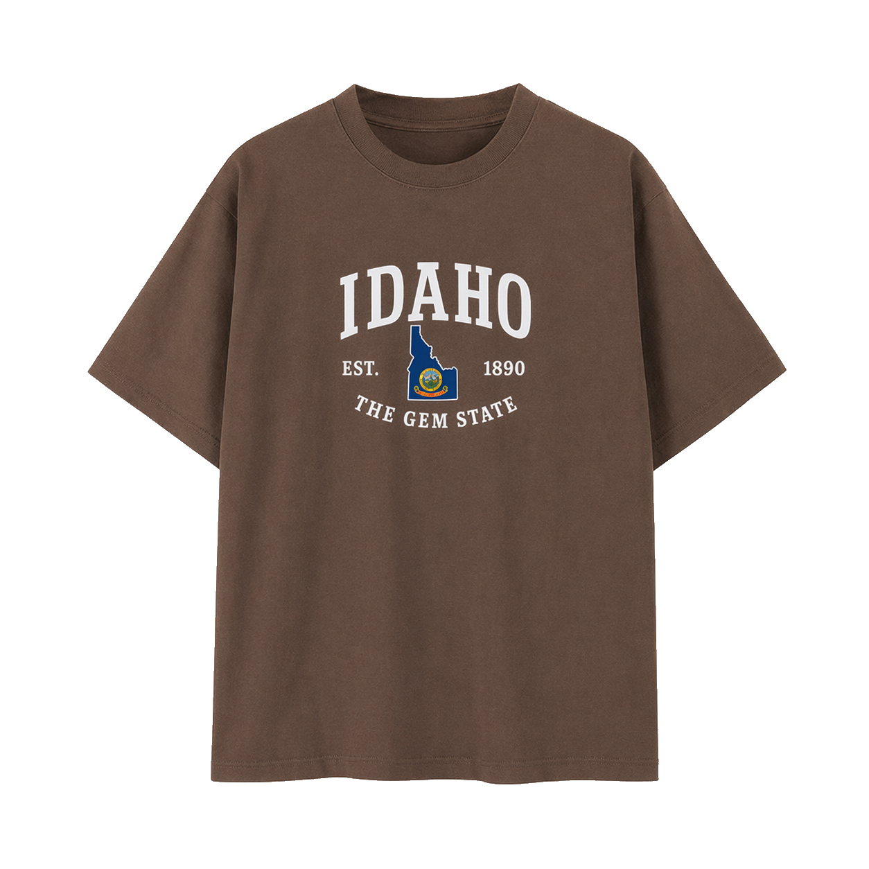 Collection 8 Idaho Essential Cotton T-Shirt - Coffee front