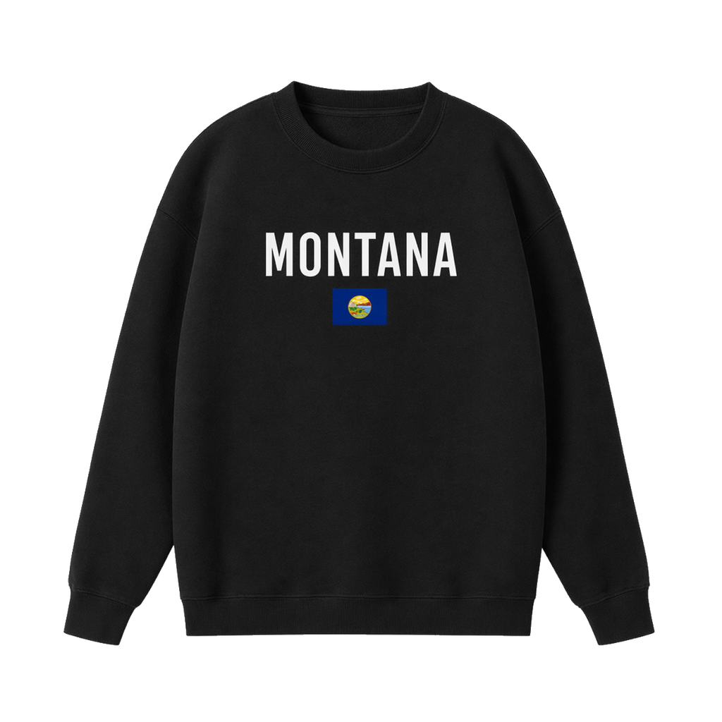 Collection 7 Montana Essential Heavyweight Crewneck Sweatshirt - Black front