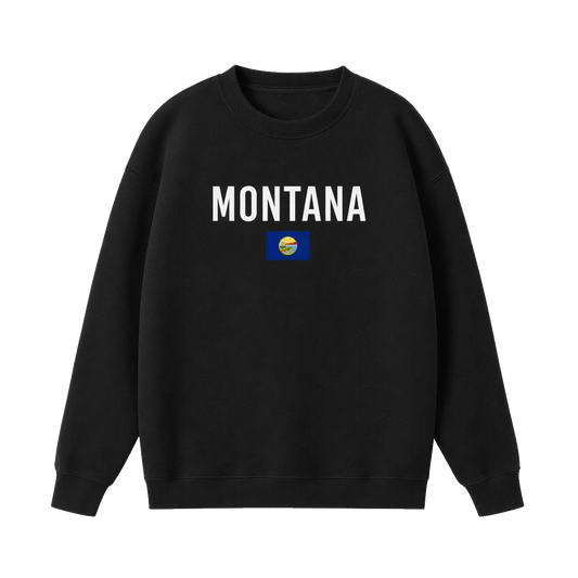 Collection 7 Montana Essential Heavyweight Crewneck Sweatshirt - Black front