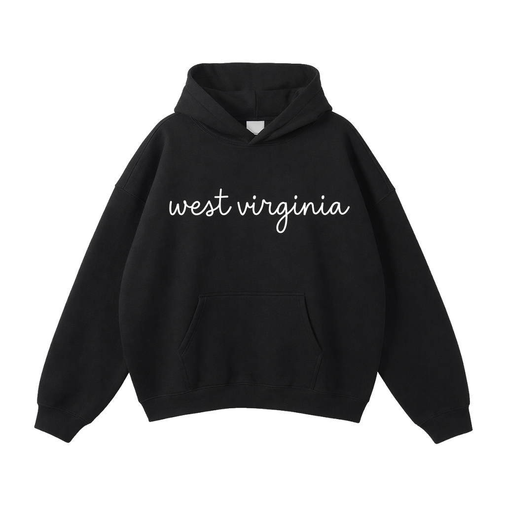 Collection 3 West Virginia Oversize Fleeced Hoodie - Black front
