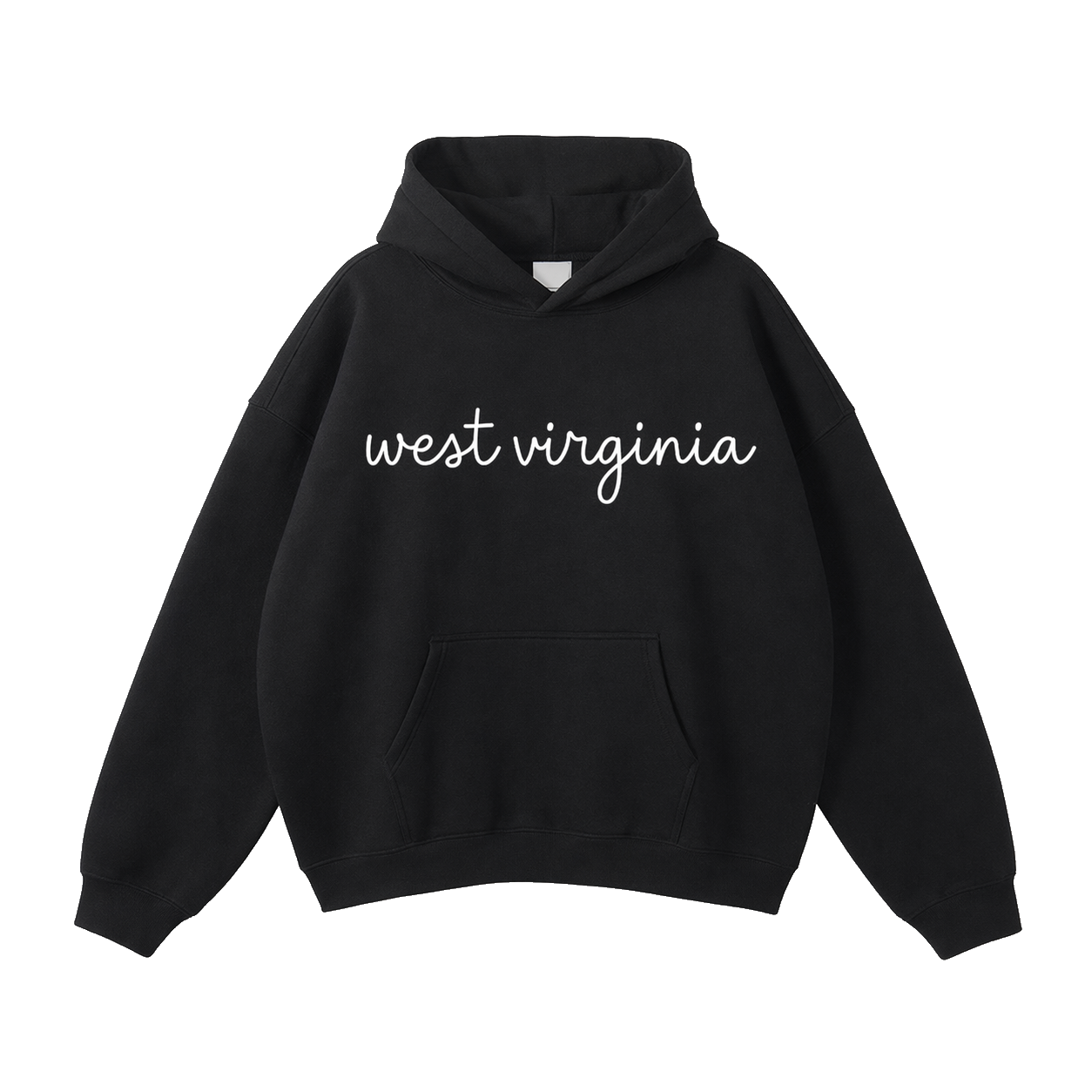 Collection 3 West Virginia Oversize Fleeced Hoodie - Black front