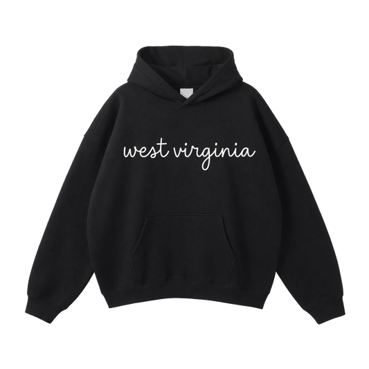 Collection 3 West Virginia Oversize Fleeced Hoodie - Black front