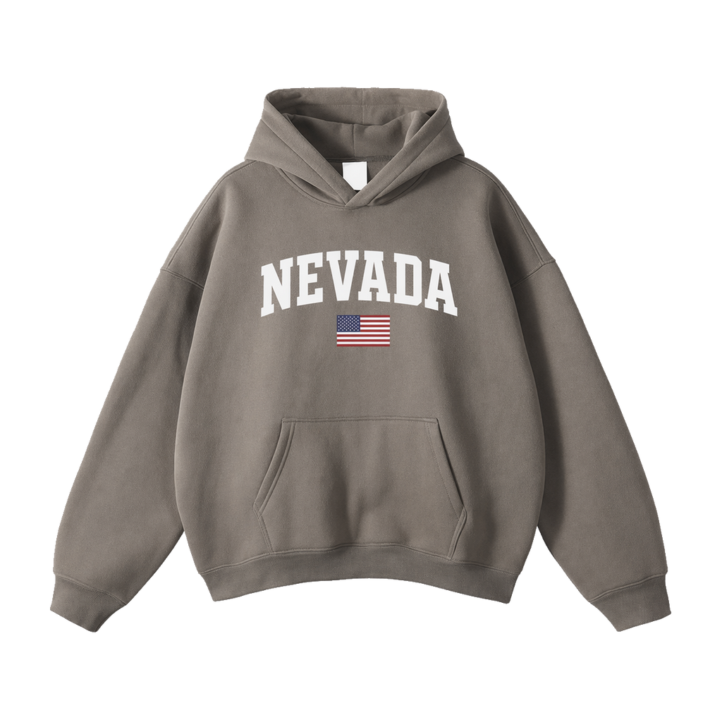 Collection 2 Nevada Oversize Fleeced Hoodie - Gray Coffee front