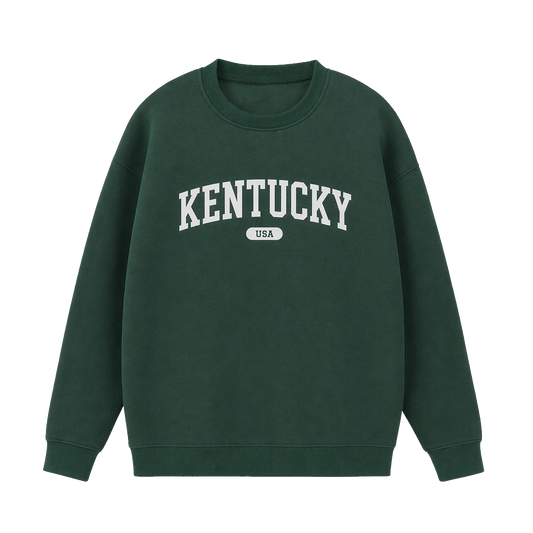 Collection 4 Kentucky Essential Heavyweight Crewneck Sweatshirt - Dark Green front