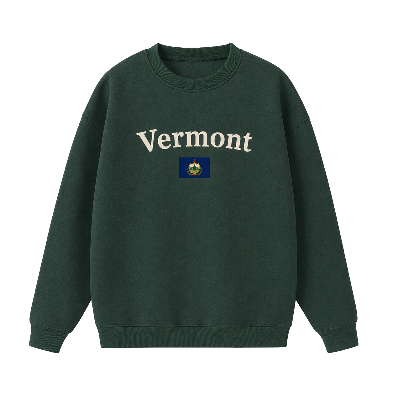 Collection 6 Vermont Essential Heavyweight Crewneck Sweatshirt - Dark Green front