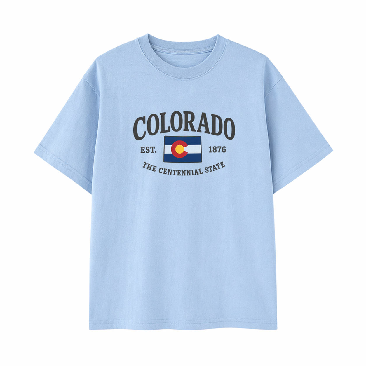 Collection 8 Colorado Essential Cotton T-Shirt - Light Blue front