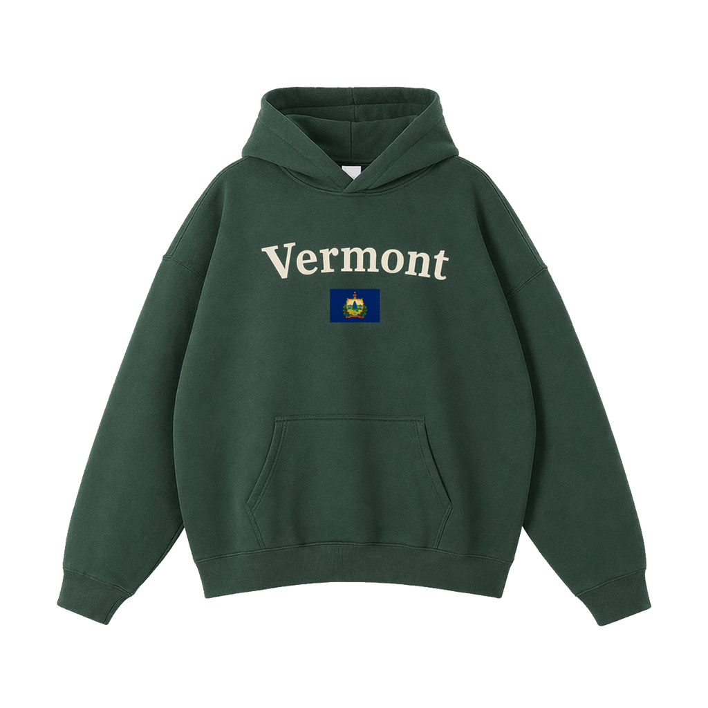 Collection 6 Vermont Oversize Fleeced Hoodie - Eden Green front