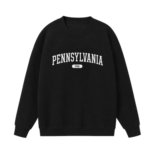 Collection 4 Pennsylvania Essential Heavyweight Crewneck Sweatshirt - Black front