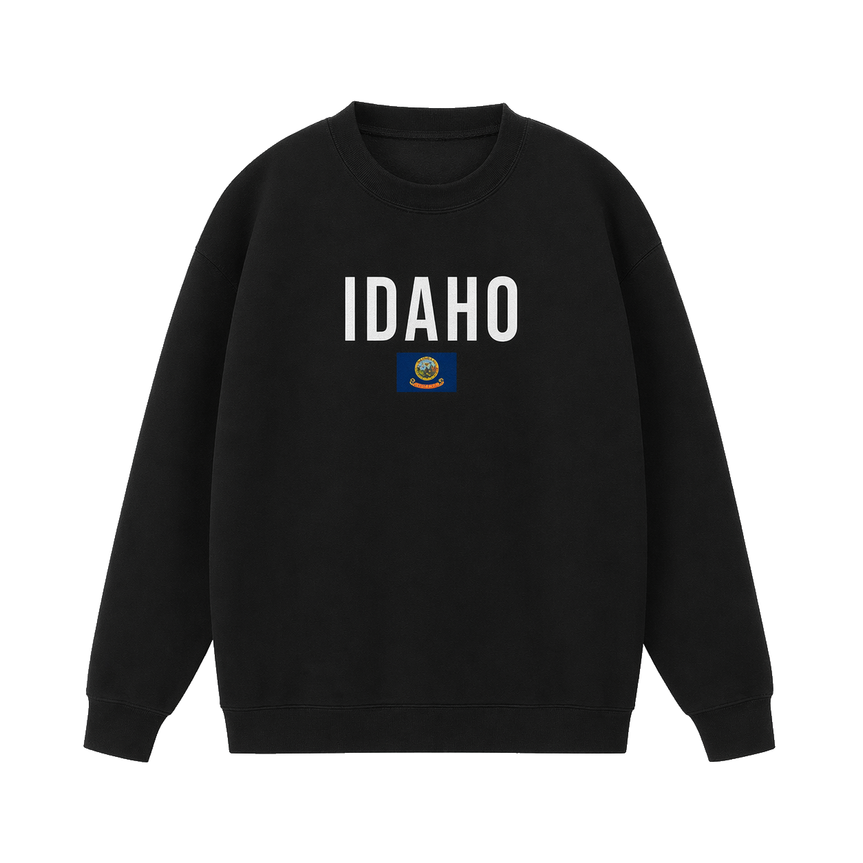 Collection 7 Idaho Essential Heavyweight Crewneck Sweatshirt - Black front