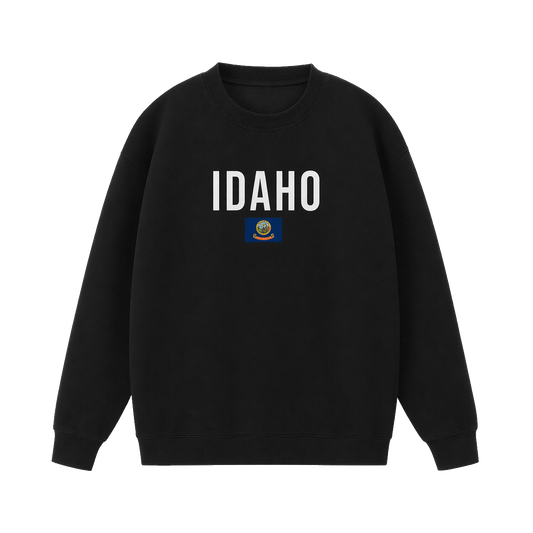 Collection 7 Idaho Essential Heavyweight Crewneck Sweatshirt - Black front