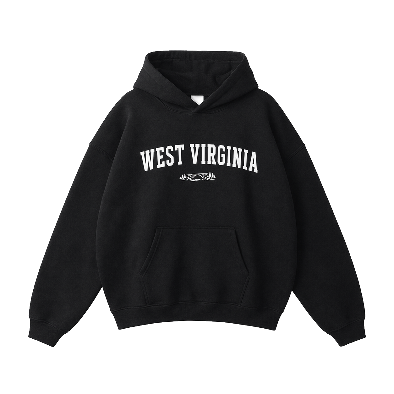 Collection 9 West Virginia Oversize Fleeced Hoodie - Black front