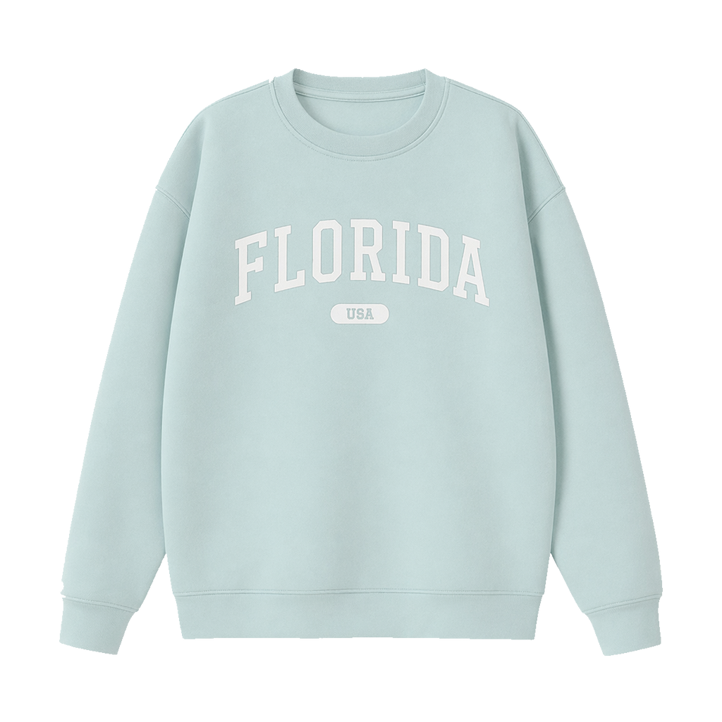 Collection 4 Florida Essential Heavyweight Crewneck Sweatshirt - Water Blue front