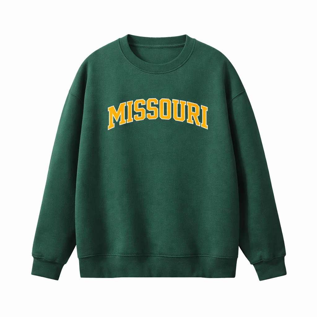 Collection 1 Missouri Essential Heavyweight Crewneck Sweatshirt - Dark Green front