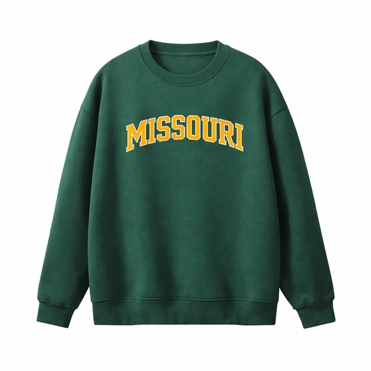 Collection 1 Missouri Essential Heavyweight Crewneck Sweatshirt - Dark Green front