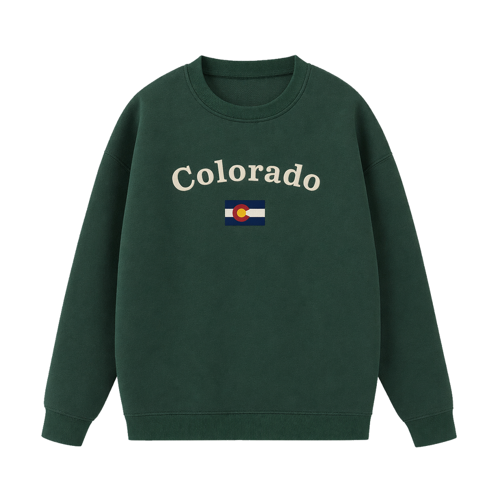 Collection 6 Colorado Essential Heavyweight Crewneck Sweatshirt - Dark Green front