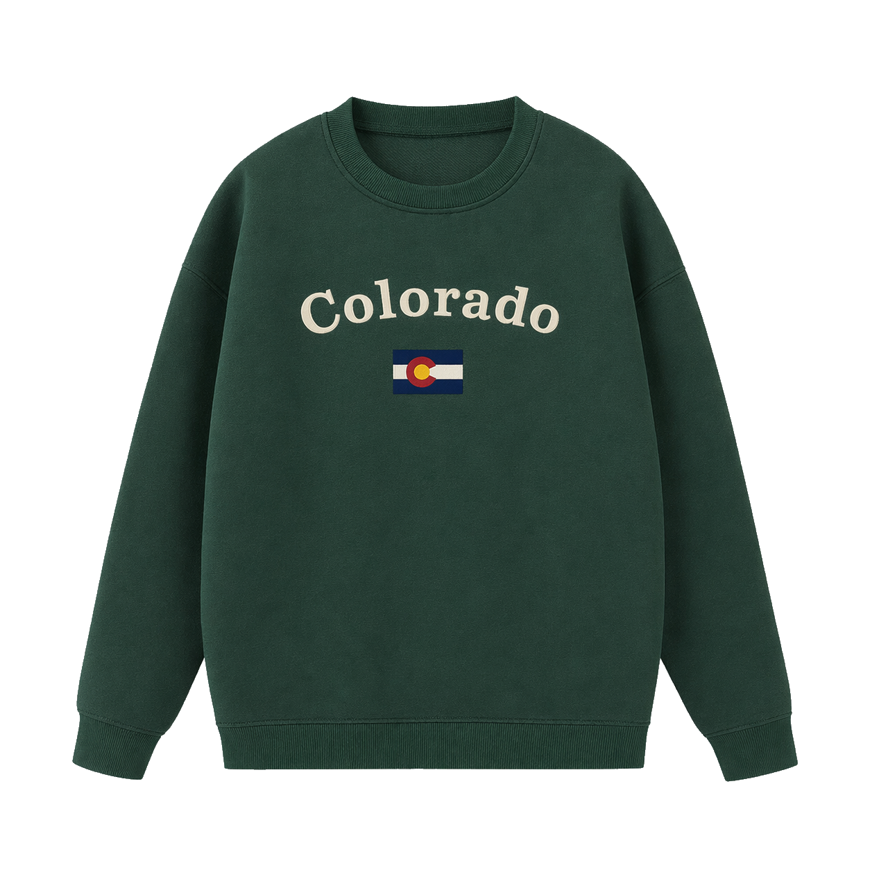 Collection 6 Colorado Essential Heavyweight Crewneck Sweatshirt - Dark Green front