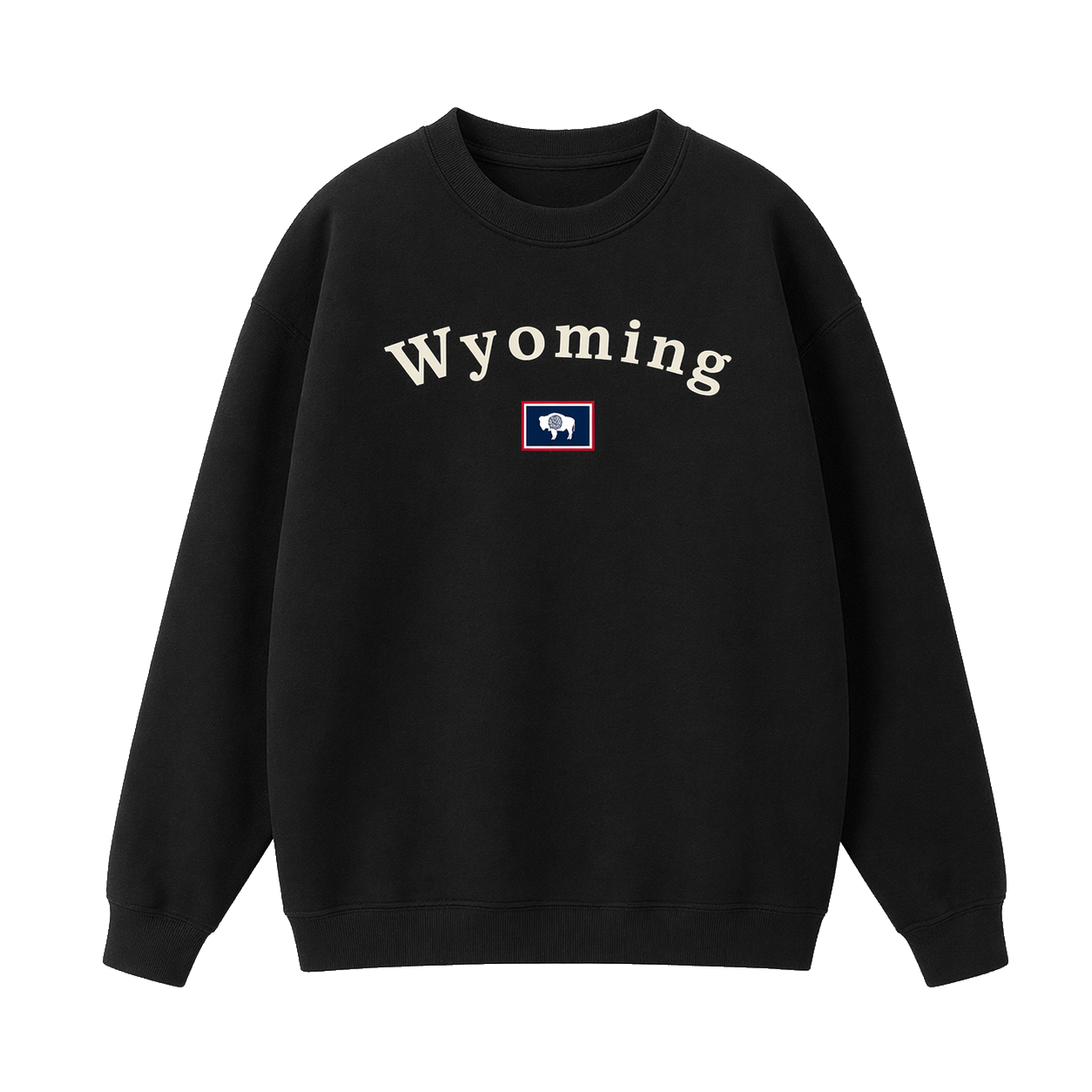 Collection 6 Wyoming Essential Heavyweight Crewneck Sweatshirt - Black front