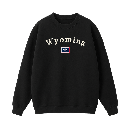 Collection 6 Wyoming Essential Heavyweight Crewneck Sweatshirt - Black front