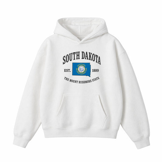 Collection 8 South Dakota Oversize Fleeced Hoodie - White front