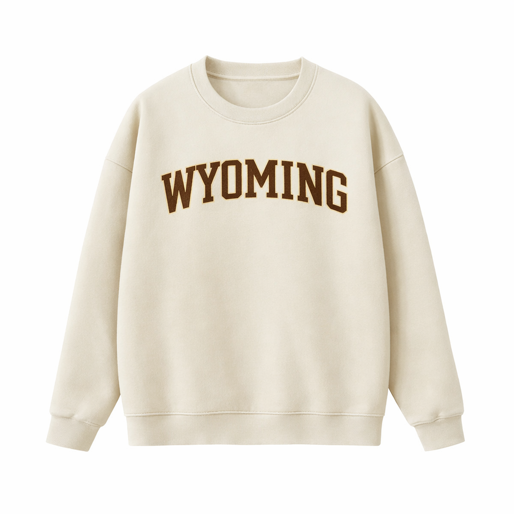 Collection 1 Wyoming Essential Heavyweight Crewneck Sweatshirt - Cream front