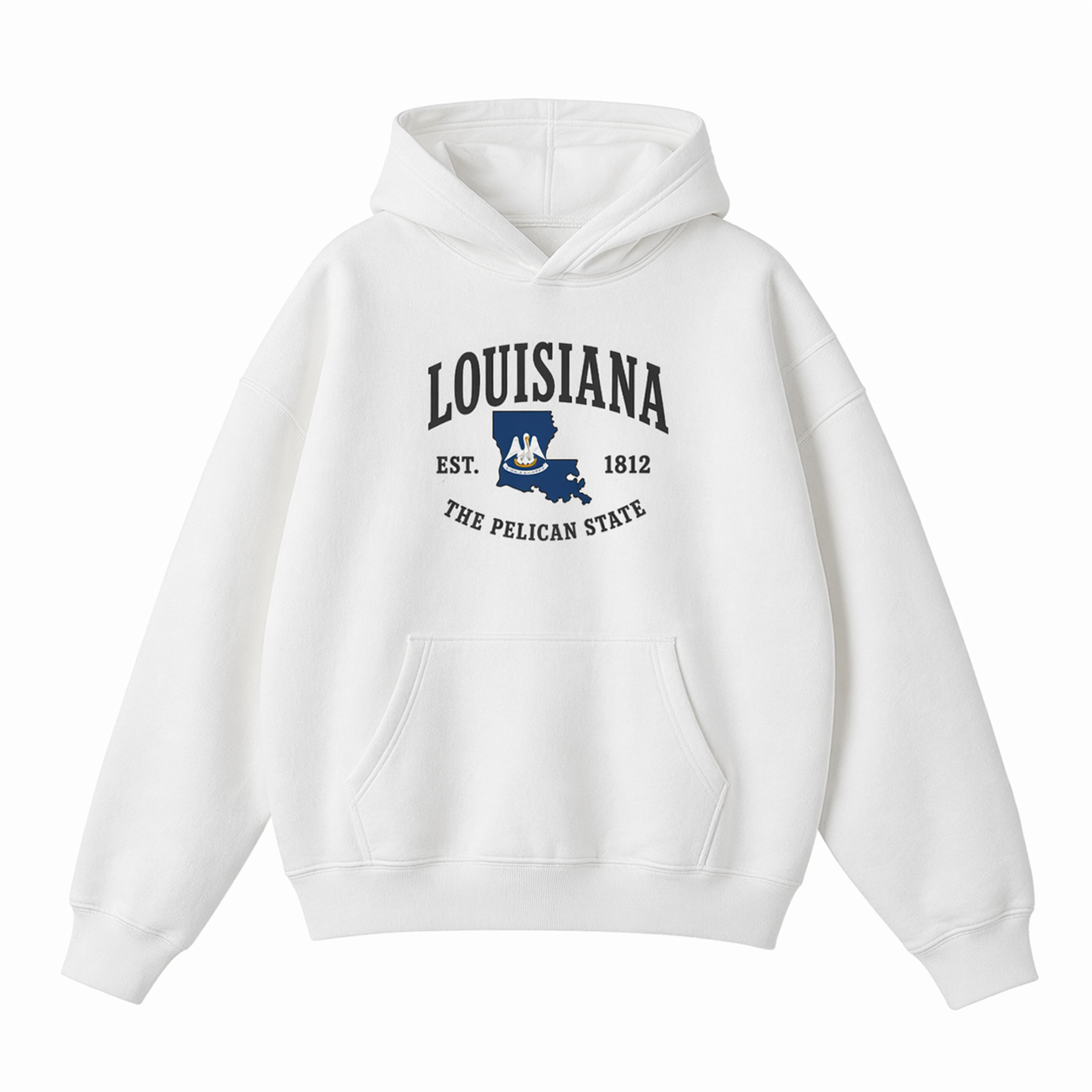 Collection 8 Louisiana Oversize Fleeced Hoodie - White front