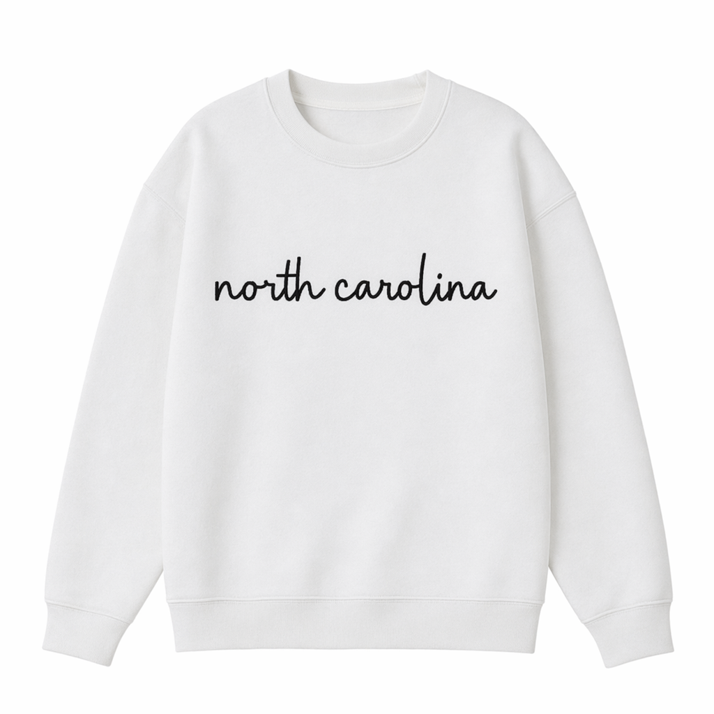 Collection 3 North Carolina Essential Heavyweight Crewneck Sweatshirt - White front