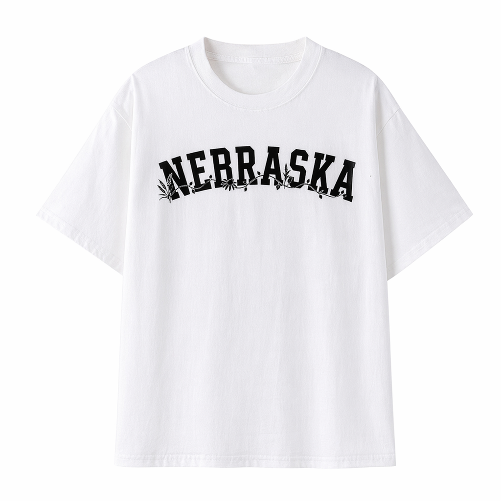 Collection 10 Nebraska Essential Cotton T-Shirt - White front