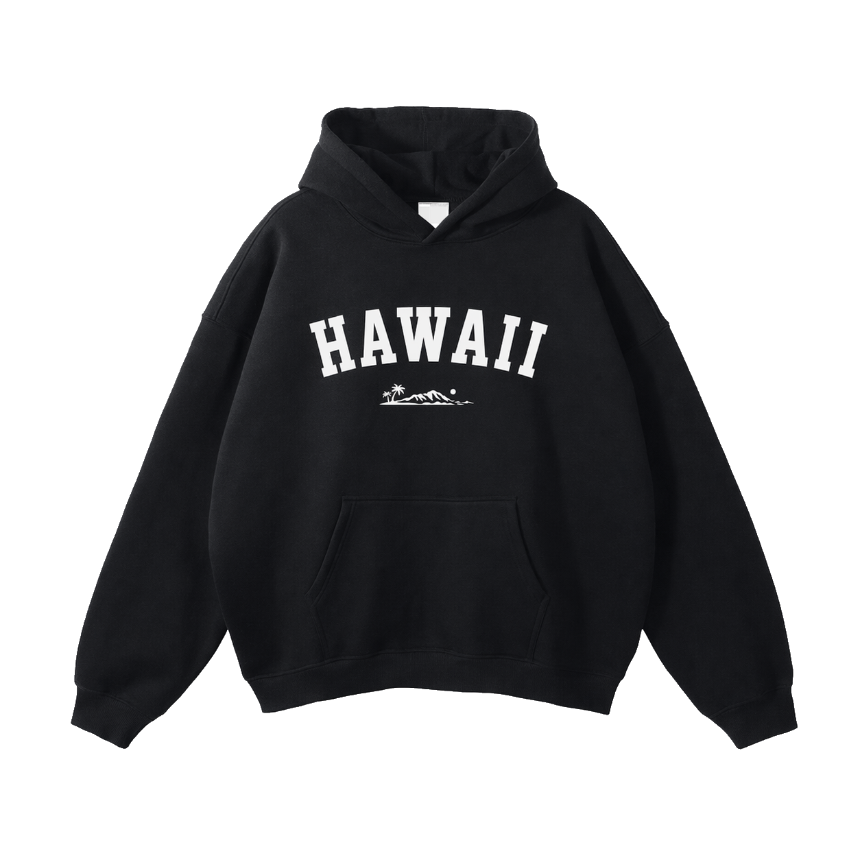 Collection 9 Hawaii Oversize Fleeced Hoodie - Black front