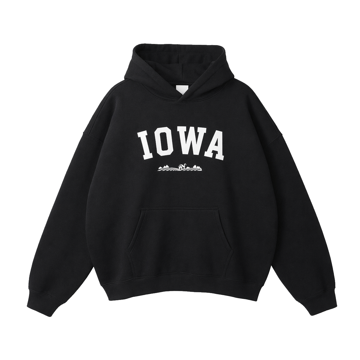 Collection 9 Iowa Oversize Fleeced Hoodie - Black front