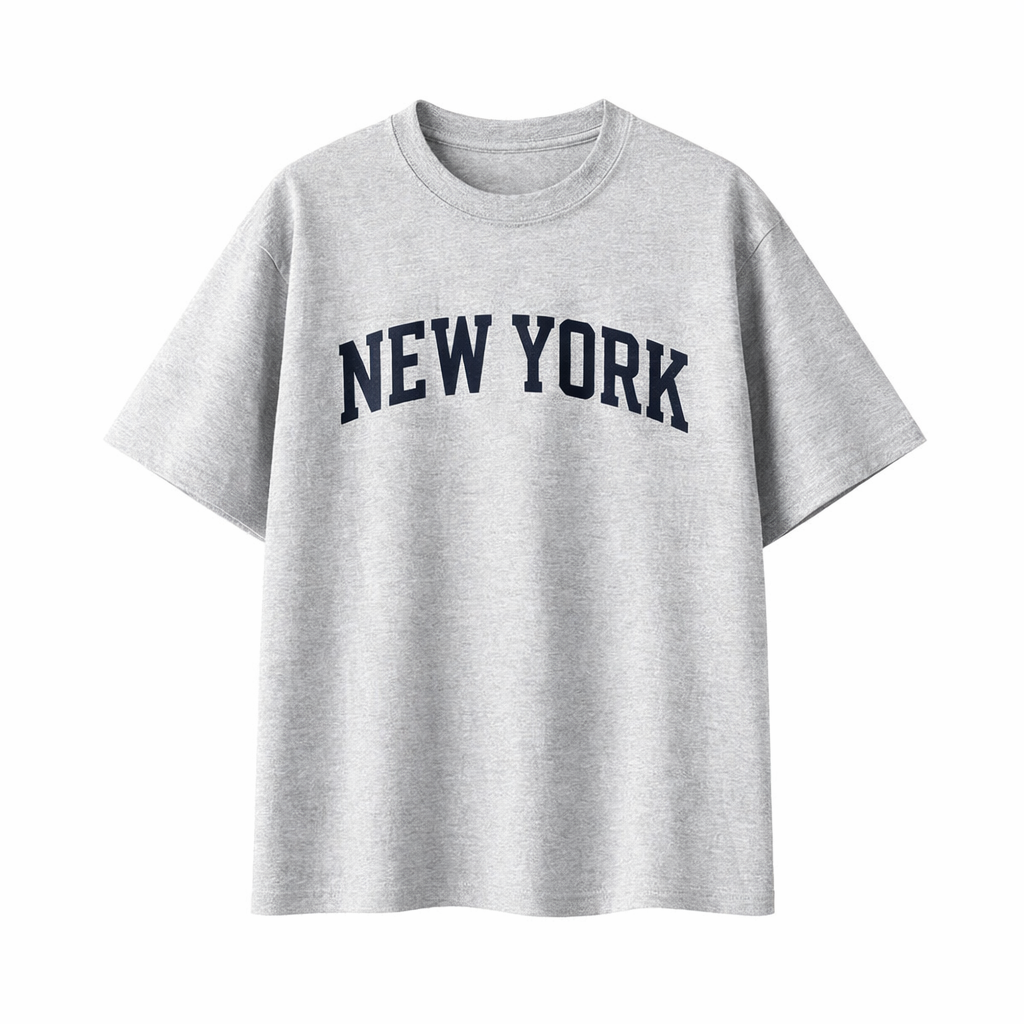 Collection 1 New York Essential Cotton T-Shirt - White Gray front