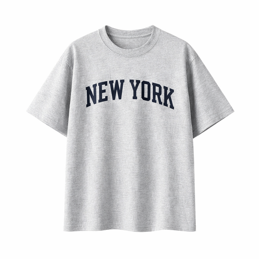 Collection 1 New York Essential Cotton T-Shirt - White Gray front