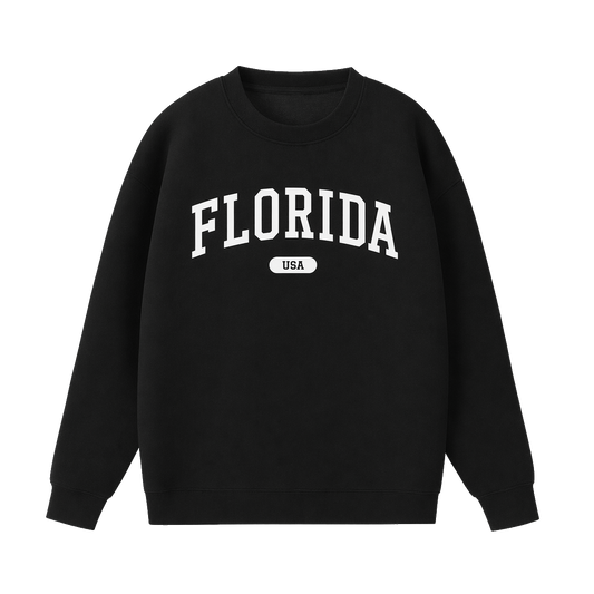Collection 4 Florida Essential Heavyweight Crewneck Sweatshirt - Black front