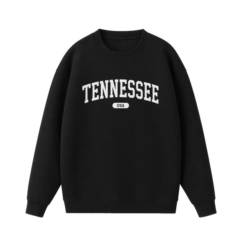 Collection 4 Tennessee Essential Heavyweight Crewneck Sweatshirt - Black front
