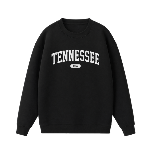 Collection 4 Tennessee Essential Heavyweight Crewneck Sweatshirt - Black front