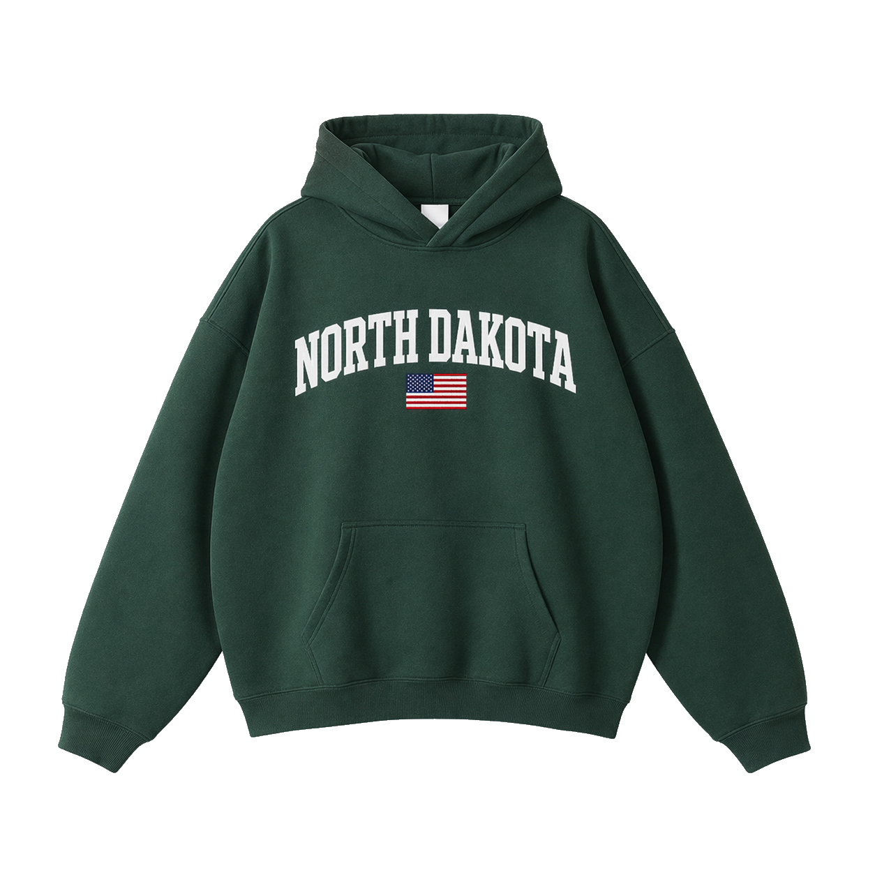 Collection 2 North Dakota Oversize Fleeced Hoodie - Eden Green front