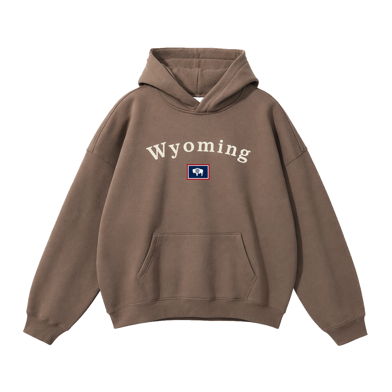 Collection 6 Wyoming Oversize Fleeced Hoodie - Brown front
