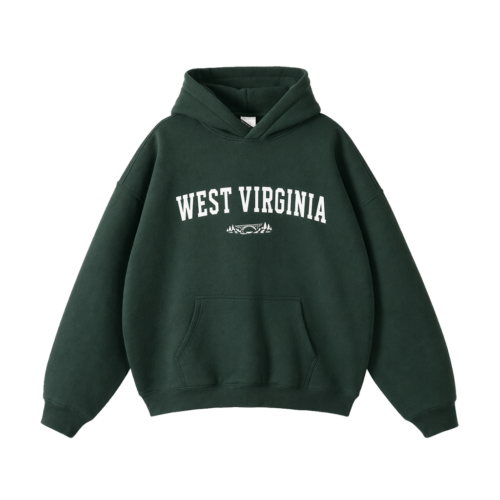 Collection 9 West Virginia Oversize Fleeced Hoodie - Eden Green front
