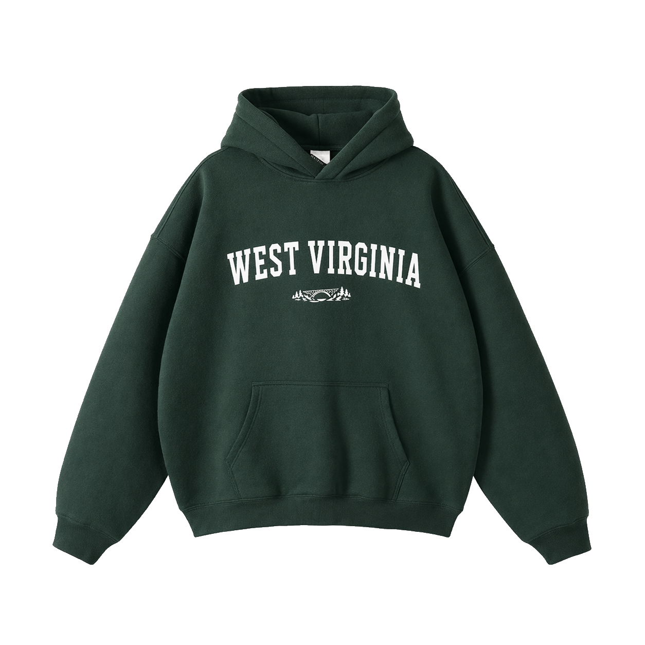 Collection 9 West Virginia Oversize Fleeced Hoodie - Eden Green front