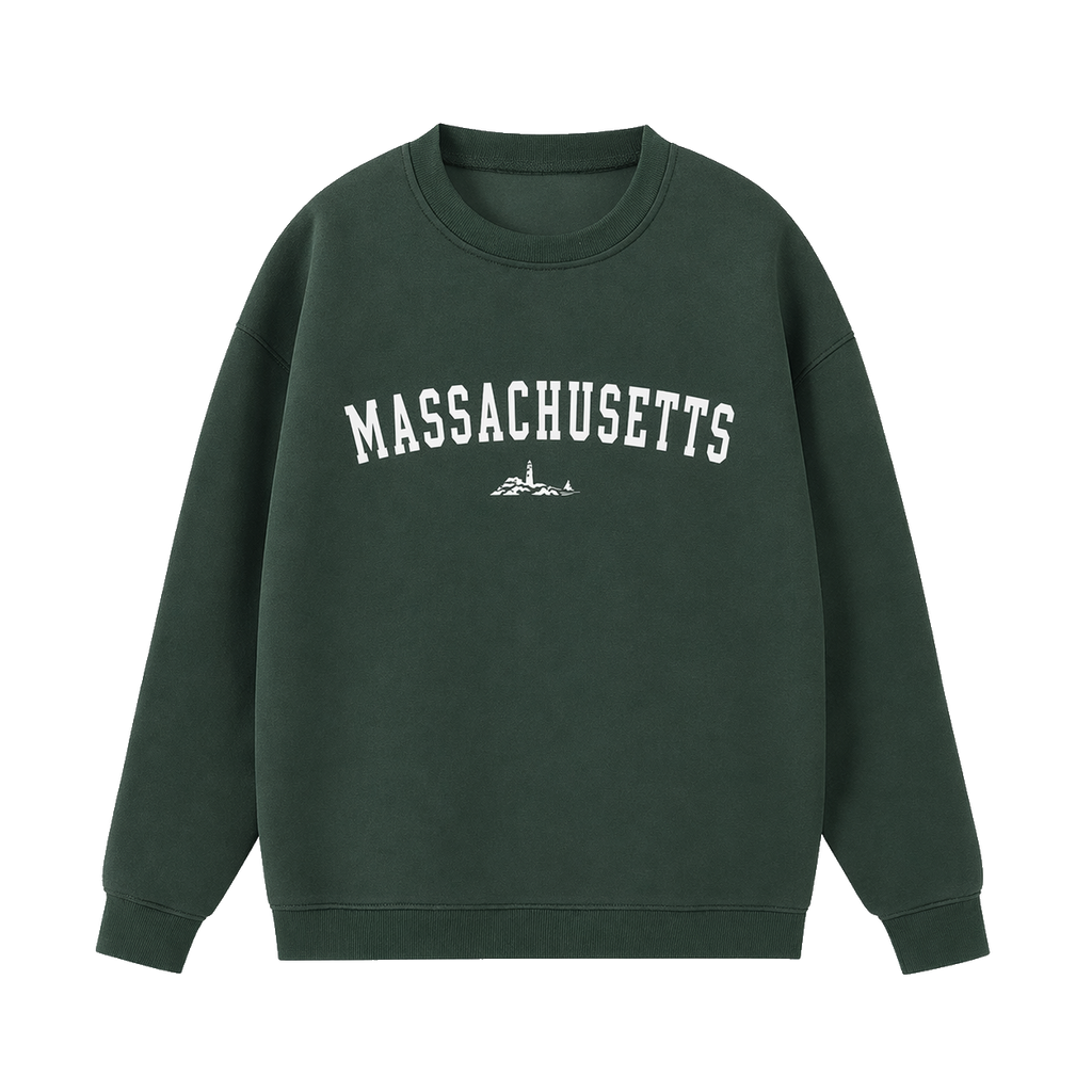 Collection 9 Massachusetts Essential Heavyweight Crewneck Sweatshirt - Dark Green front